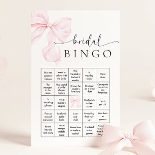 Papeterie Jeu de Bingo pour la Baby Shower 'Nœud Rose'