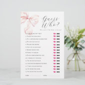 Papeterie Jeu de devinette de mariage à ruban rose (Debout devant)