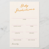 Papeterie Jeu de devinette pour Baby Shower (Devant)