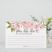 Papeterie Jeu de douche idée de soirée de roses roses Blush (Debout devant)