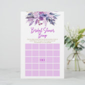 Papeterie Jeu de Fête des mariées de fleurs violettes (Debout devant)