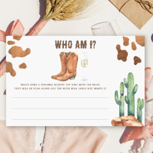 Papeterie Jeu de mariage Boots & Bubbly Bridal shower Qui su