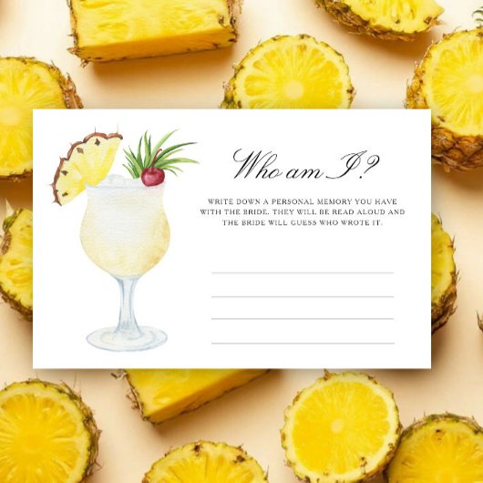 Papeterie Jeu de shower de mariage Cocktail d'ananas - Qui s