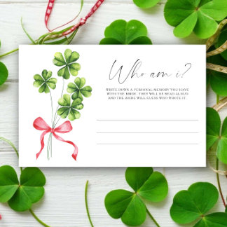 Papeterie Jeu qui suis-je Baby shower Clover