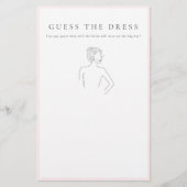 Papeterie Jeux de devinette de la robe de mariée rose (Devant)