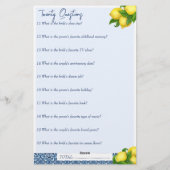 Papeterie Jeux de douche nuptiale 20 questions jeu (Dos)