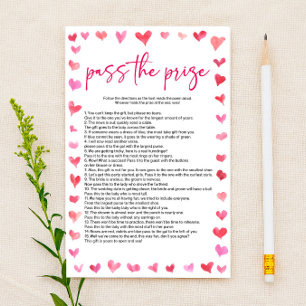 Papeterie Jeux de Salle de Mariage Hearts Pass The Prize