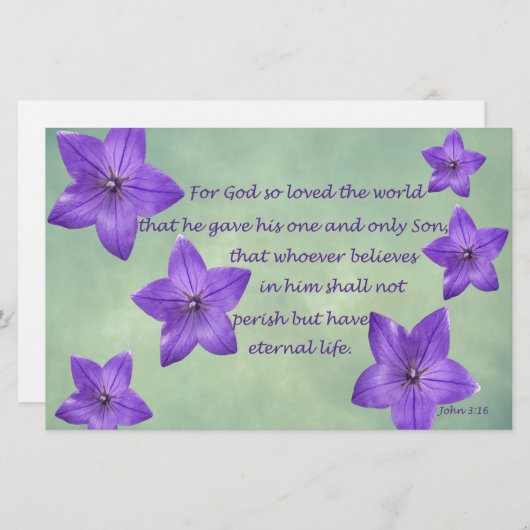 Papeterie John 3:16 (Devant / Derrière)