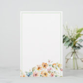 Papeterie Joli Boho Orange rose Aquarelle Fleurs sauvages (Debout devant)