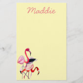 Papeterie Joli flamant rose sur bleu (Devant)