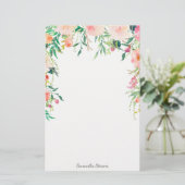 Papeterie Joli floral rose avec votre nom (Debout devant)