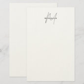 Papeterie Joli Monogramme Noir Blanc Gris Calligraphie (Devant / Derrière)