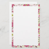 Papeterie Joli motif floral classique coloré (Devant / Derrière)