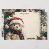 Papeterie Joli Noël Teddy Bear Illustration Design (Devant / Derrière)
