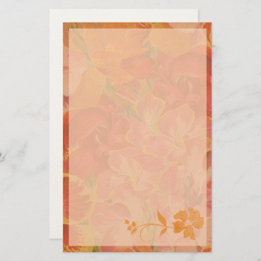 Papeterie Joli Orange automne floral (Devant / Derrière)