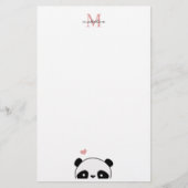 Papeterie Joli Panda Blush Pink Monogramme Script (Devant)
