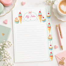 Joli papier à lettres glacé sucré