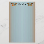 Papeterie Joli papillon Monarque Bordure Abstraite (Devant)