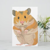 Papeterie Joli petit Hamster tenant une fleur (Debout devant)