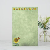 Papeterie Joli tournesol jaune et papillon orange (Debout devant)