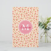 Papeterie Jolie adorable cerise et fleurs en monogramme gira (Debout devant)