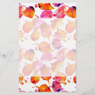 Papeterie Jolie aquarelle feuilles d'automne motif