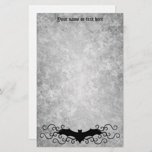 Papeterie Jolie chauve-souris d'Halloween avec ton nom grung (Devant / Derrière)