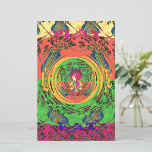 Papeterie Jolie et belle florale Motif Art Imprimer Design (Debout devant)