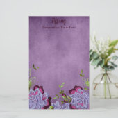 Papeterie Jolie florale violette et verte (Debout devant)