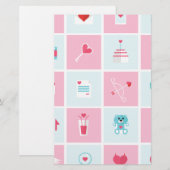 Papeterie jour des valentines pastel (Devant / Derrière)