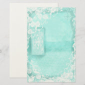 Papeterie Journal déco Aqua et Dentelle (Devant / Derrière)
