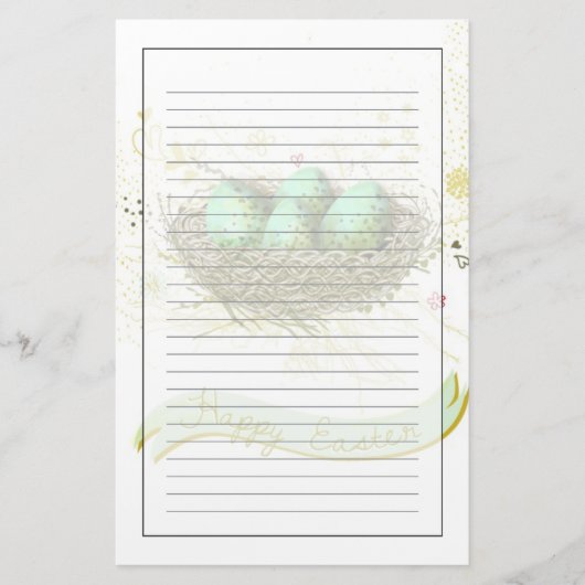 Papeterie Joyeuses Pâques ! - Nid d'oiseaux avec les oeufs (Devant)