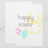 Papeterie joyeuses pâques oeufs pastel lapin (Devant / Derrière)
