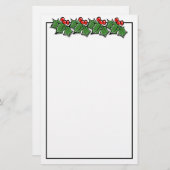 Papeterie Joyeuses vacances Holly Sprigs, verdure de Noël (Devant / Derrière)