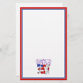 Papeterie Joyeux 4 juillet avec Fireworks (Devant / Derrière)