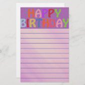 Papeterie Joyeux anniversaire (Devant / Derrière)