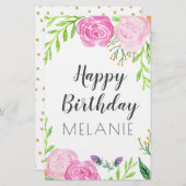 Papeterie Joyeux anniversaire (Devant / Derrière)