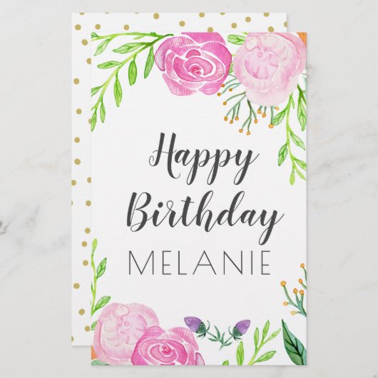 Papeterie Joyeux anniversaire (Devant / Derrière)