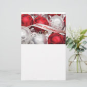 Papeterie Joyeux Noël dans le blanc argenté rouge (Debout devant)