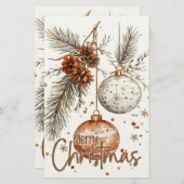 Papeterie Joyeux Noël Rustique Salutation (Devant / Derrière)