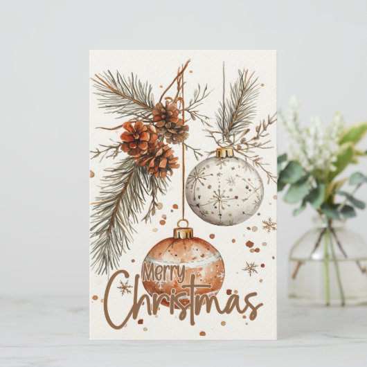 Papeterie Joyeux Noël Rustique Salutation (Debout devant)