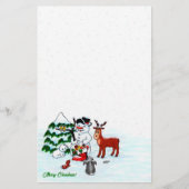 Papeterie Joyeux Noël ! Snowman avec amis (Devant)