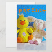 Papeterie Joyeux poussin de Pâques + lapin (Devant / Derrière)