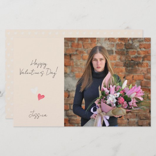 Papeterie Joyeux Valentin`s Day Modern Script photo (Devant / Derrière)