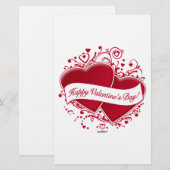 Papeterie Joyeux Valentine ! Red Hearts (Devant / Derrière)