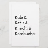 Papeterie Kale Kefir Kimchi Kombucha (Devant / Derrière)