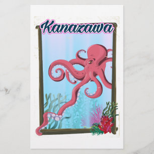 Papeterie Kanazawa Japon affiche de voyage vintage