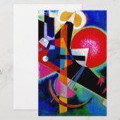 Papeterie Kandinsky en peinture Abstraite bleue (Devant / Derrière)
