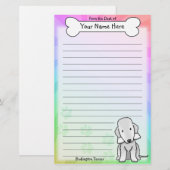 Papeterie Kawaii Bedlington Terrier (Devant / Derrière)