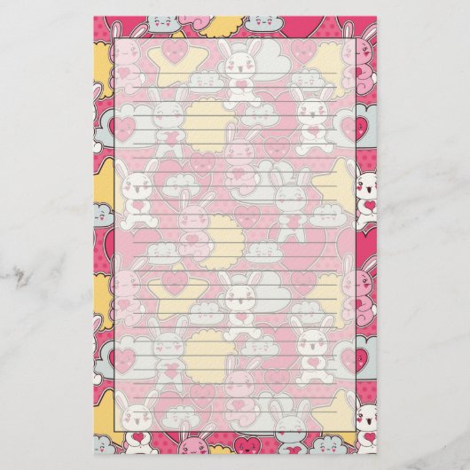 Papeterie Kawaii Child Pattern with Cute Doodles (Devant)